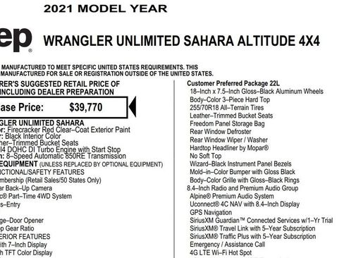 Used 2021 Jeep Wrangler Unlimited Sahara AWD/4WD image 18