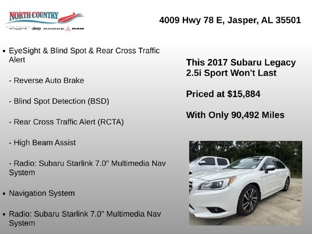 Used 2017 Subaru Legacy 2.5i Sport AWD/4WD image 6