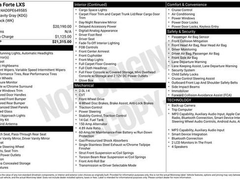 Used 2023 Kia Forte LXS FWD image 7