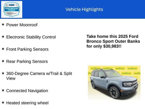 Used 2025 Ford Bronco Sport Outer Banks w/ Outer Banks Tech Package+ image 19