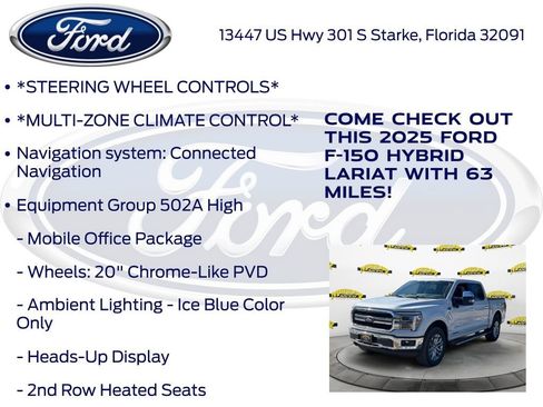 New 2025 Ford F150 Lariat w/ Equipment Group 502A High image 15