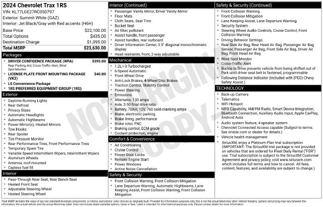 Used 2024 Chevrolet Trax RS w/ Driver Confidence Package FWD image 20