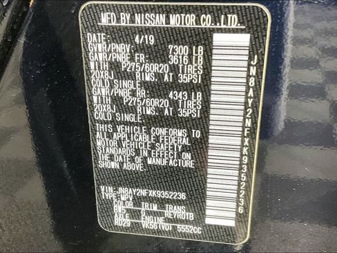 Used 2019 Nissan Armada Platinum w/ Captain's Chairs Package image 45