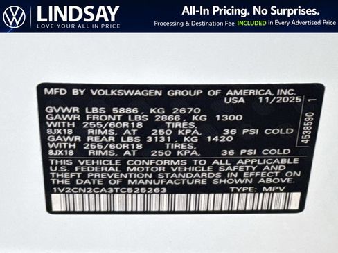 New 2026 Volkswagen Atlas Peak Edition AWD/4WD image 22