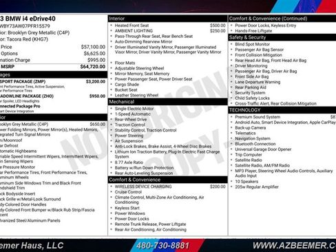 Used 2023 BMW i4 eDrive40 w/ M Sport Package RWD image 3