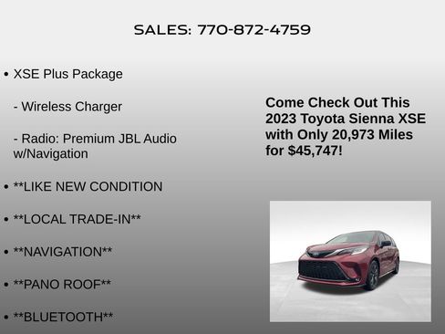 Used 2023 Toyota Sienna XSE image 5