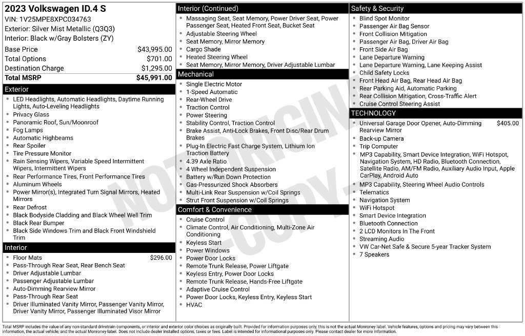Certified 2023 Volkswagen ID.4 S RWD image 38