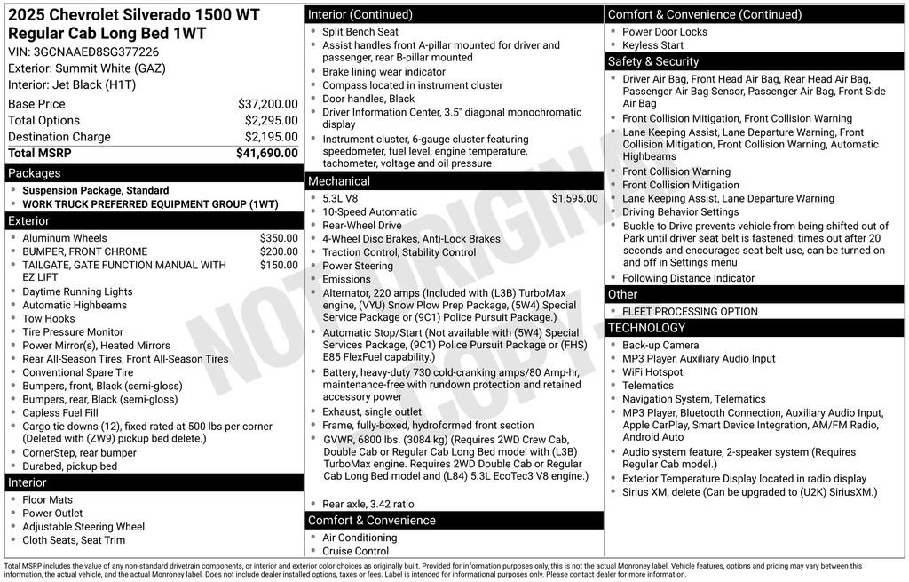 Used 2025 Chevrolet Silverado 1500 W/T RWD image 2
