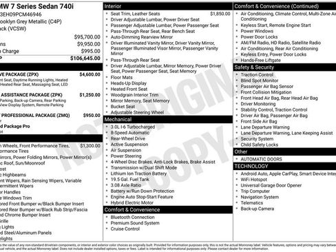 Used 2023 BMW 740i w/ Executive Package RWD image 49