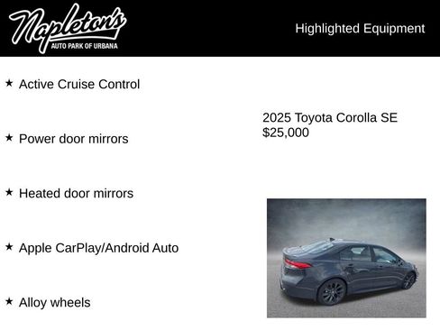 Used 2025 Toyota Corolla SE FWD image 3