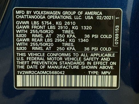 Used 2021 Volkswagen Atlas SE w/ Towing Package FWD image 14