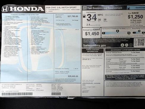 New 2026 Honda Civic Sport image 17