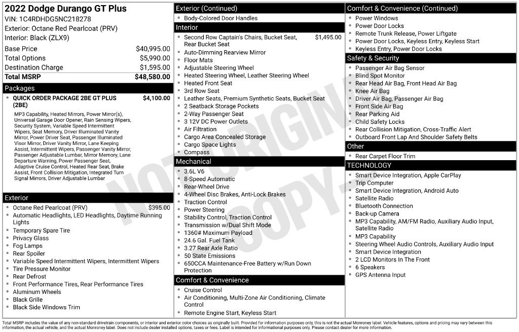 Used 2022 Dodge Durango GT RWD image 20