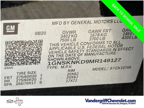 Used 2021 Chevrolet Tahoe LT w/ LT Signature Package AWD/4WD image 32