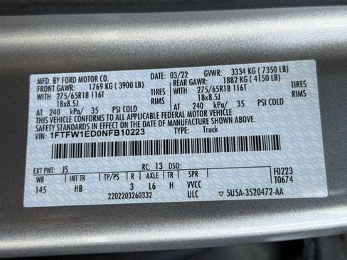Used 2022 Ford F150 Lariat w/ Equipment Group 502A High AWD/4WD image 31