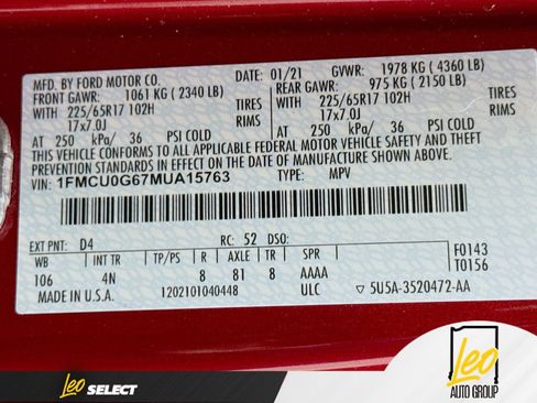 Used 2021 Ford Escape SE w/ Convenience Package FWD image 34