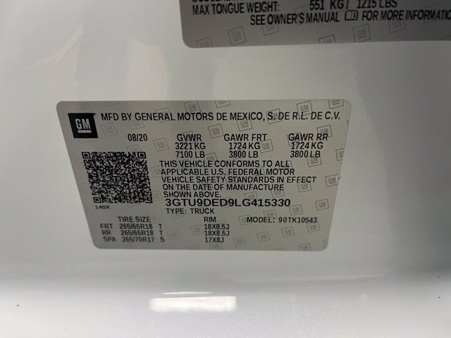 Used 2020 GMC Sierra 1500 SLT w/ X31 Off-Road Package AWD/4WD image 61