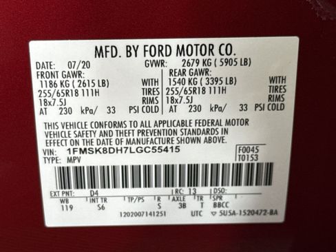 Used 2020 Ford Explorer XLT w/ Equipment Group 202A AWD/4WD image 28