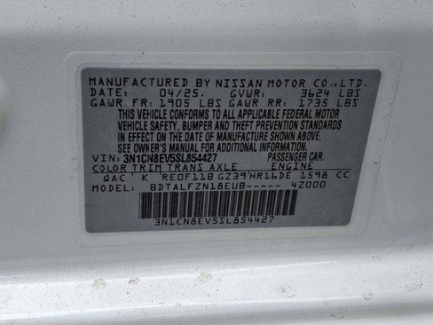 New 2025 Nissan Versa SV w/ Trunk Package image 17