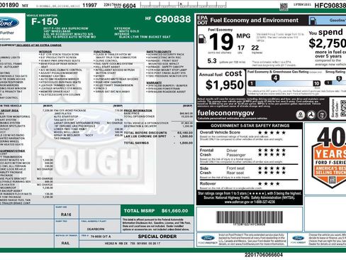 Used 2017 Ford F150 Lariat w/ Equipment Group 502A Luxury AWD/4WD image 2