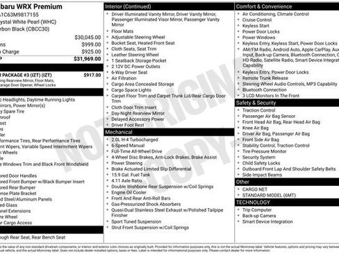 Used 2021 Subaru WRX Premium w/ Popular Package #3 (IZT) image 26