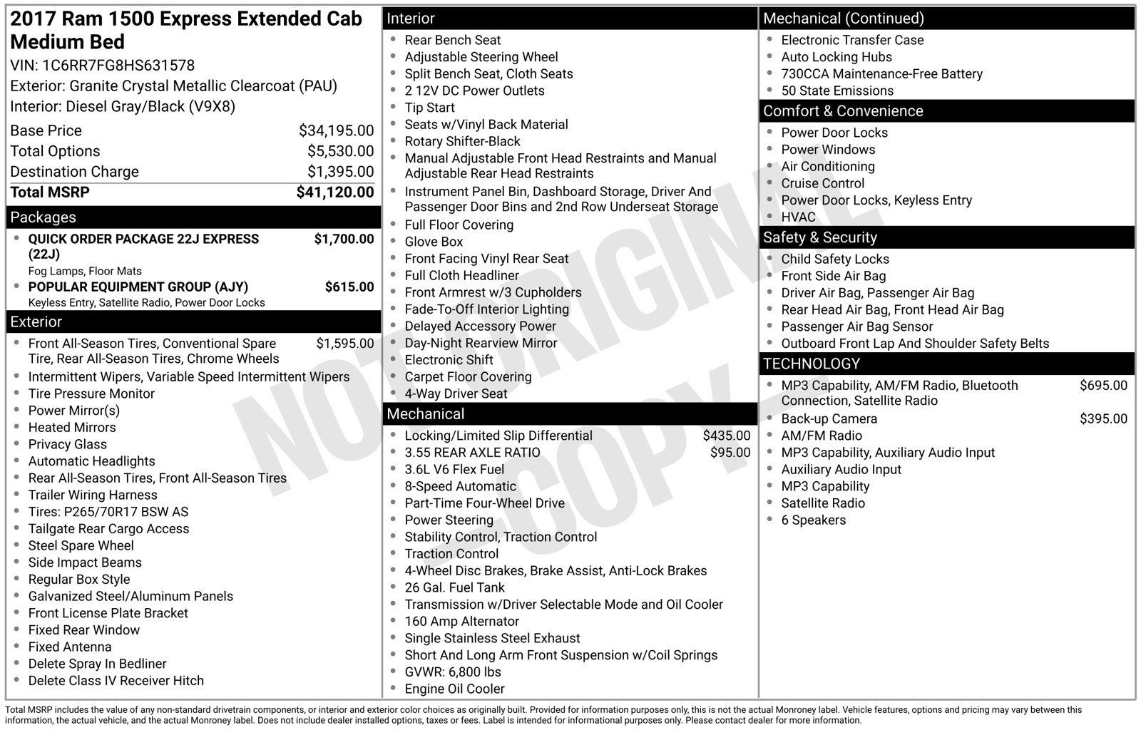 Used 2017 RAM 1500 Express AWD/4WD image 1