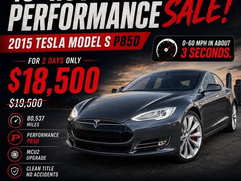 Used 2015 Tesla Model S P85D AWD/4WD image 1