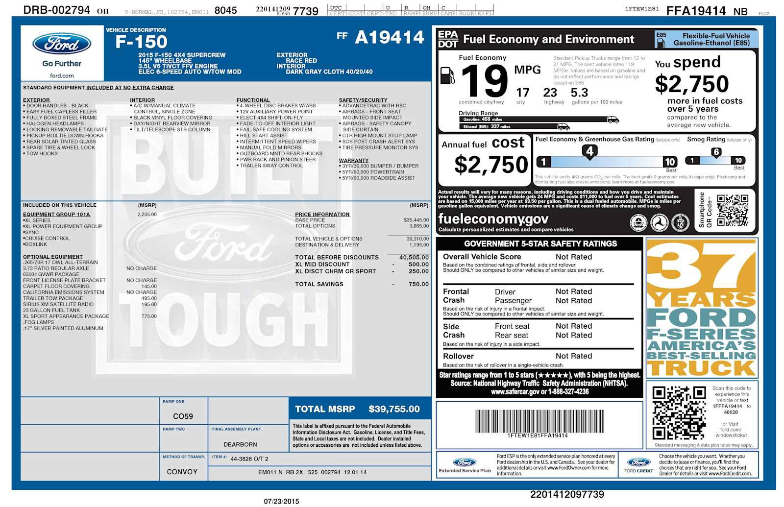 Used 2015 Ford F150 XL w/ Equipment Group 101A Mid AWD/4WD image 22