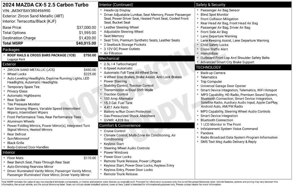 Used 2024 MAZDA CX-5 Carbon Edition AWD/4WD image 6