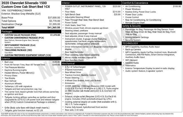 Used 2020 Chevrolet Silverado 1500 Custom w/ Custom Value Package RWD image 26