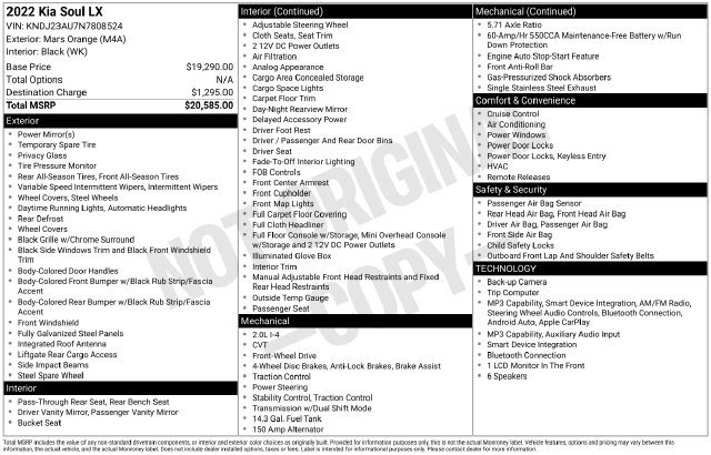 Certified 2022 Kia Soul LX FWD image 37
