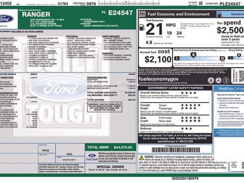 Used 2023 Ford Ranger XLT w/ Equipment Group 302A High AWD/4WD image 2