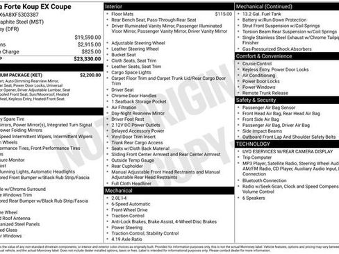 Used 2015 Kia Forte Koup EX w/ EX Premium Package FWD image 9