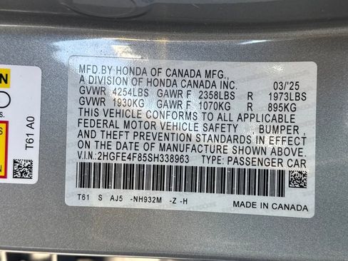 Certified 2025 Honda Civic Sport Touring image 33