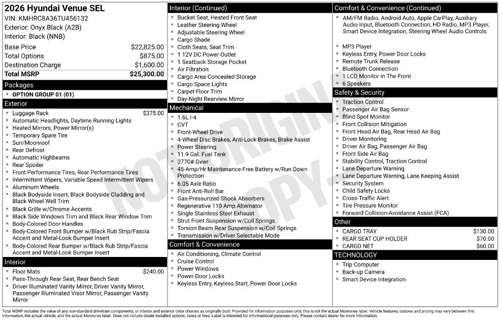 Certified 2026 Hyundai Venue SEL FWD image 30