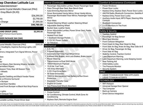 Used 2022 Jeep Cherokee Latitude Lux w/ Sun & Sound Group AWD/4WD image 6