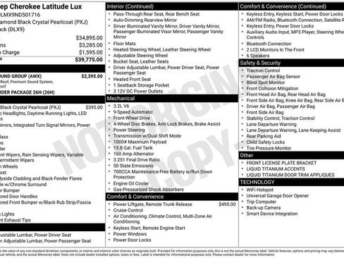 Used 2022 Jeep Cherokee Latitude Lux w/ Sun & Sound Group FWD image 2