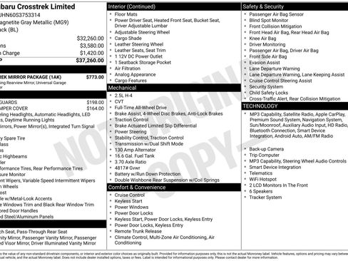 Used 2025 Subaru Crosstrek 2.5i Limited w/ Crosstrek Mirror Package AWD/4WD image 47