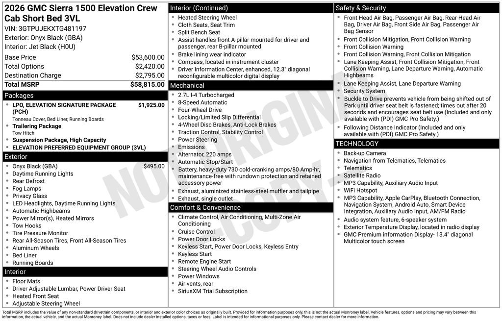 New 2026 GMC Sierra 1500 Elevation AWD/4WD image 10