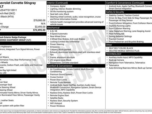 Used 2026 Chevrolet Corvette Stingray Coupe w/ 1LT RWD image 6