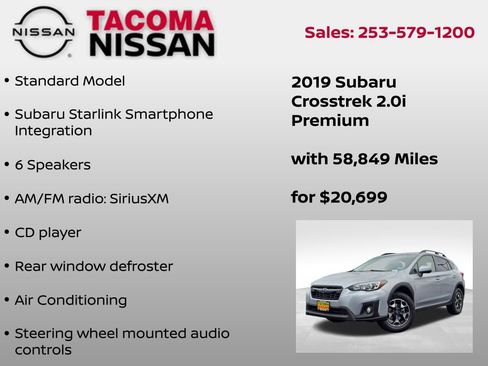 Used 2019 Subaru Crosstrek 2.0i Premium AWD/4WD image 6