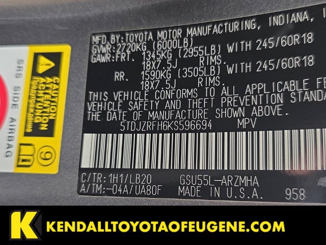 Used 2019 Toyota Highlander XLE AWD/4WD image 10