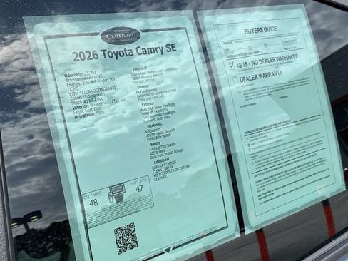 Certified 2026 Toyota Camry SE FWD image 36