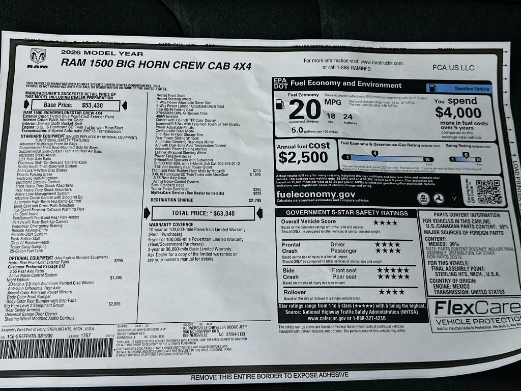 New 2026 RAM 1500 Big Horn AWD/4WD image 20