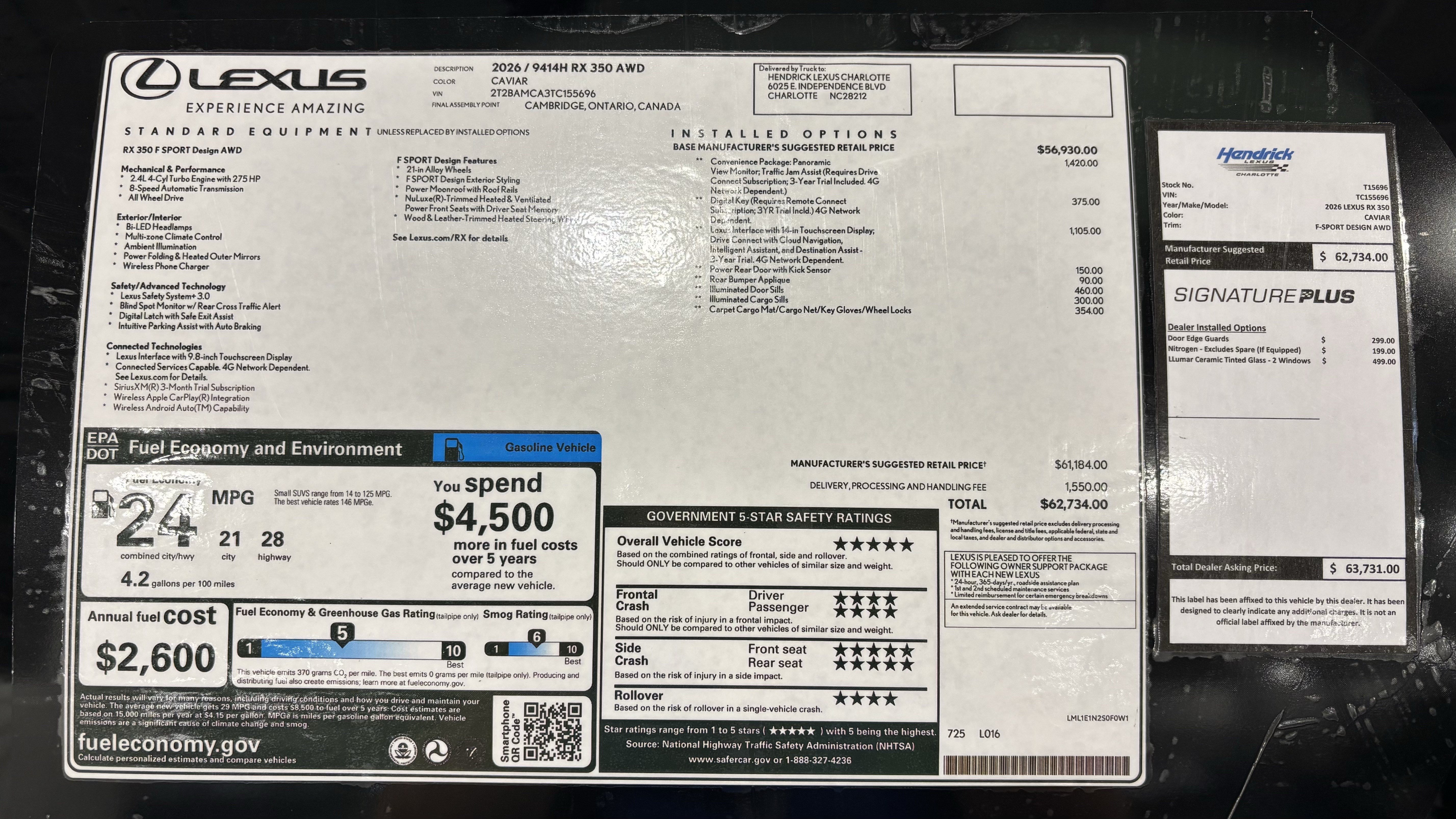 Used 2026 Lexus RX 350 F Sport w/ Convenience Package AWD/4WD image 44