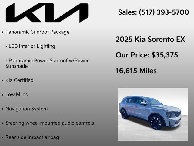 Used 2025 Kia Sorento EX w/ Panoramic Sunroof Package FWD image 7