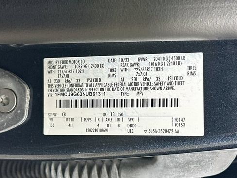 Certified 2022 Ford Escape SE w/ Convenience Package AWD/4WD image 37