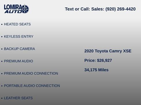 Used 2020 Toyota Camry XSE FWD image 7