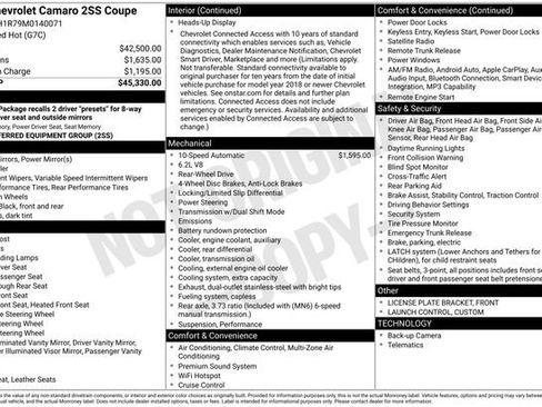 Used 2021 Chevrolet Camaro SS RWD image 2