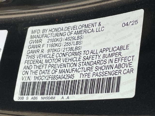 Certified 2025 Honda Accord EX-L image 30